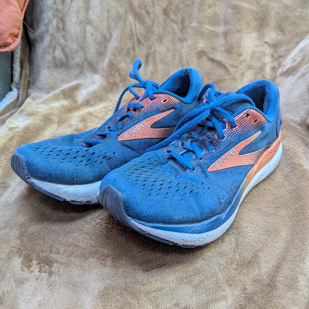 Brooks Vibrant Blue and Orange Athletic Shoes
